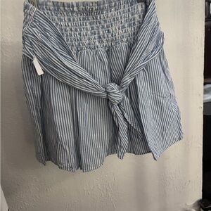 LOFT Blue and White and blue Mini Skirt